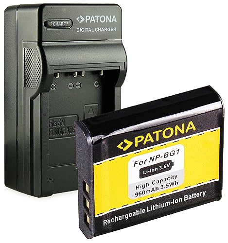 3in1 Ladegerät + Akku NP-BG1 kompatibel mit Sony CyberShot DSC-H7 DSC-H9 DSC-HX10V DSC-HX20V DSC-W30 DSC-W40 DSC-W50 von PATONA