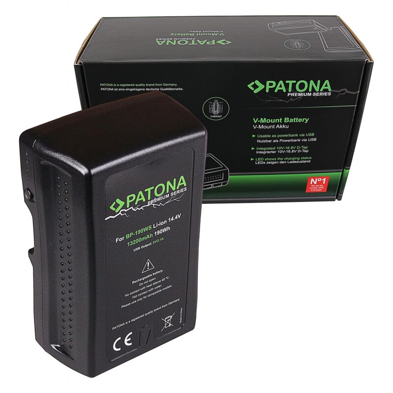 Akku f. Sony BP-190WS DSR 250P 600P 650P 652P BP-190WS HDW 800P Akku f. Sony BP-190WS DSR 250P 600P 650P 652P BP-190WS HDW 800P von PATONA
