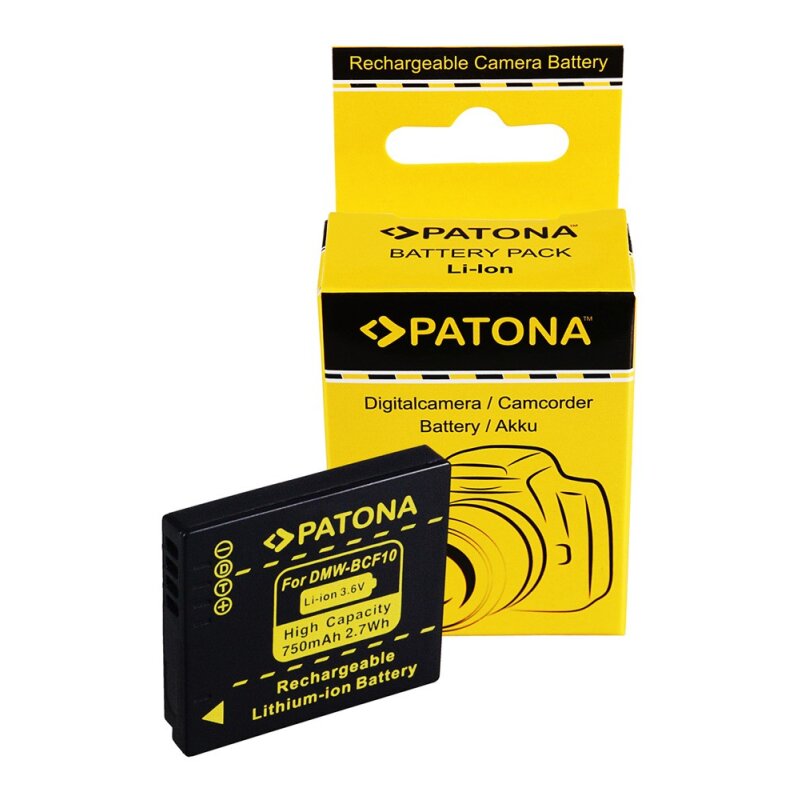 Akku kompatibel Panasonic DMW-BCF10 Lumix DMC-FS7 FS12 FS25 FS42 FS62 FT1 FX40 Akku kompatibel Panasonic DMW-BCF10 Lumix DMC-FS7 FS12 FS25 FS42 FS62 FT1 FX40 von PATONA