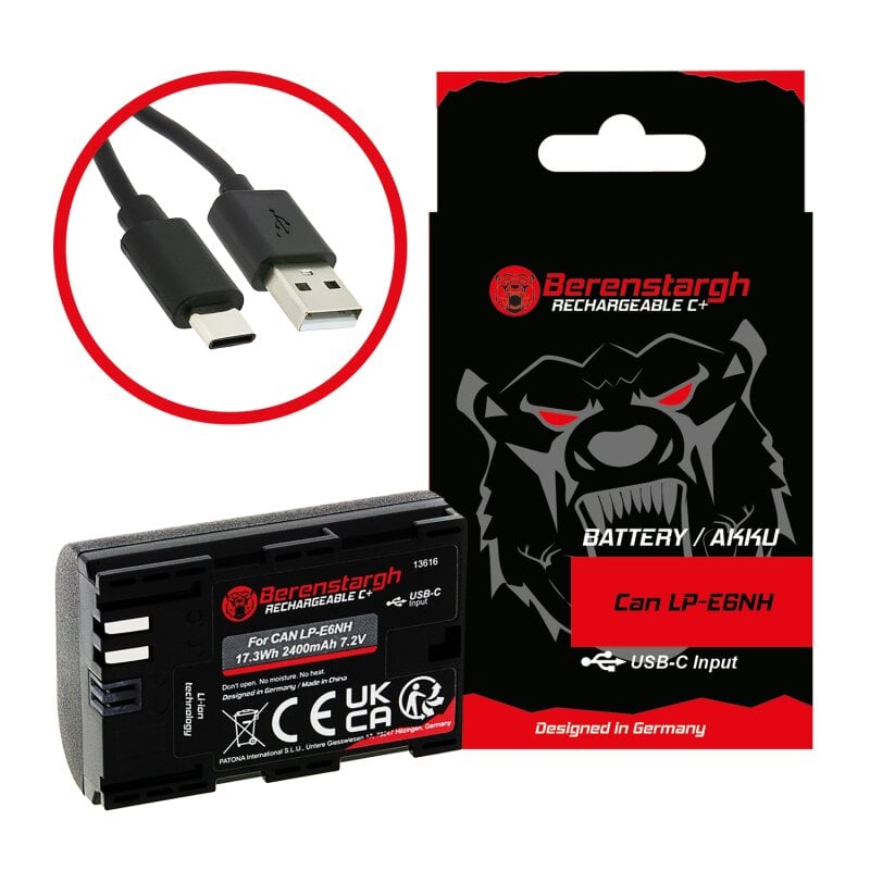 Berenstargh Akku mit USB-C Input für Canon EOS R5 EOS R6 Berenstargh Akku mit USB-C Input für Canon EOS R5 EOS R6 von PATONA