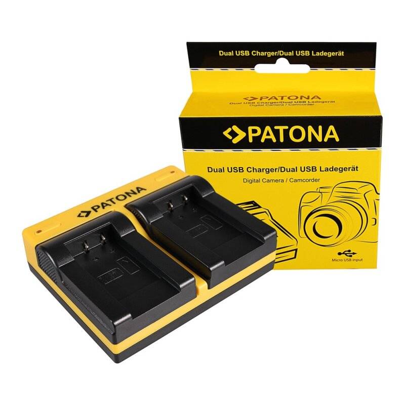 Dual Ladegerät f. Sanyo DB-L90 DMX DMXSH1 DMX-SH1 DMXSH11 DMX-SH11 DB-L90 VPC inkl. Micro-USB von PATONA