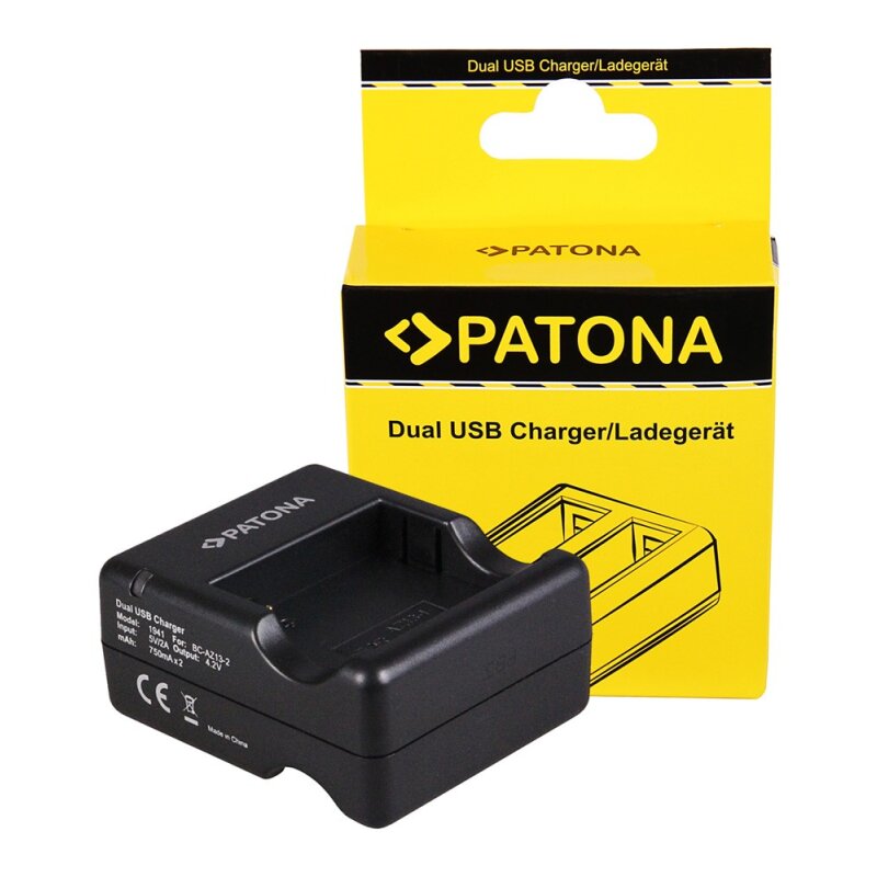 Dual Schnell-Ladegerät f. Xiaomi Yi AZ13-2 AZ13-1 inkl. Micro-USB Kabel Dual Schnell-Ladegerät f. Xiaomi Yi AZ13-2 AZ13-1 inkl. Micro-USB Kabel von PATONA