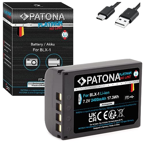 PATONA 1372 Platinum BLX-1 USB Akku (2400mAh) mit direkt USB Eingang (USB-c) - für OM-1 von PATONA