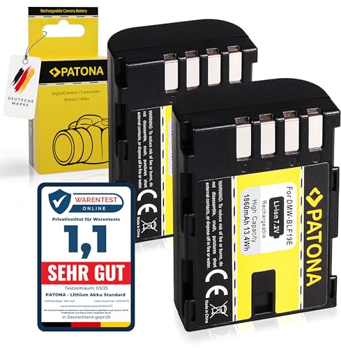 PATONA 2x DMW-BLF19 DMW-BLF19E Akku 1860mAh Ersatzakku kompatibel mit Panasonic Lumix DC-G9 G9L G9EG G9LEG GH5 GH5L GH5M GH5S GH4 GH4A GH4H GH4M GH4R GH4U GH3 GH3A GH3H Sigma BP-61 DMWBLF19E DMW BLF19 PATONA 2x DMW-BLF19 DMW-BLF19E Akku 1860mAh Ersatzakku kompatibel mit Panasonic Lumix DC-G9 G9L G9EG G9LEG GH5 GH5L GH5M GH5S GH4 GH4A GH4H GH4M GH4R GH4U GH3 GH3A GH3H Sigma BP-61 DMWBLF19E DMW BLF19 von PATONA