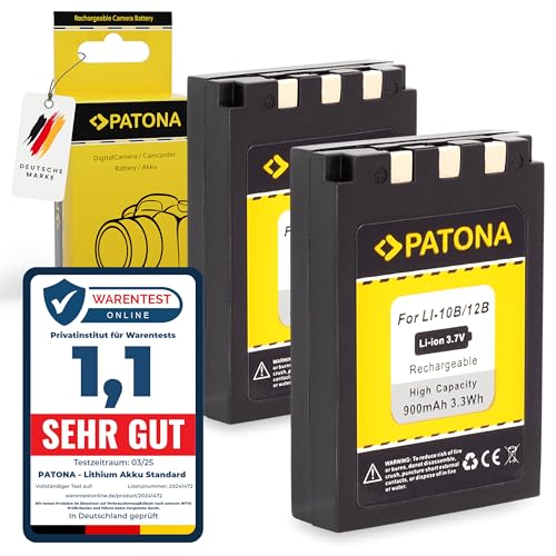 PATONA 2X Akku Ersatz für Olympus Li-10b Li-12b Batterie Kompatibel mit Olympus mju 300 400 500 600 800 1000 Camedia C-7000 C-5000 Zoom von PATONA