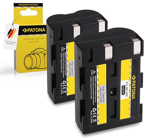 PATONA 2X Akku Ersatz für Konica-Minolta NP-400, NP400 Batterie 1300mAh Kompatibel mit Konica Minolta Dimage A1, A2, A7 Digital, Minolta Dynax 5D, 7D PATONA 2X Akku Ersatz für Konica-Minolta NP-400, NP400 Batterie 1300mAh Kompatibel mit Konica Minolta Dimage A1, A2, A7 Digital, Minolta Dynax 5D, 7D von PATONA