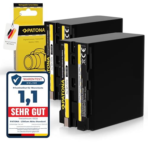 PATONA 2X NP-F970 Akku 6600mAh Ersatzakku kompatibel mit Sony Camcorder, LED Indikatoren Beleuchtung Videoleuchte, Kamera Monitore, Battery NP-F550 NP-750 NP-F950 NPF970 NP F970 PATONA 2X NP-F970 Akku 6600mAh Ersatzakku kompatibel mit Sony Camcorder, LED Indikatoren Beleuchtung Videoleuchte, Kamera Monitore, Battery NP-F550 NP-750 NP-F950 NPF970 NP F970 von PATONA