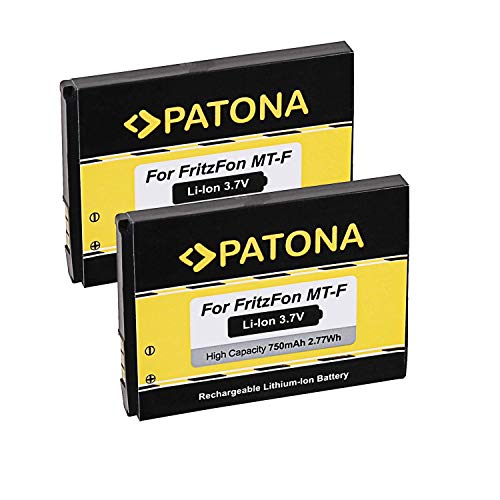 PATONA 2X Ersatzakku Akku für AVM Fritz!Fon MT-F C5 C4 M2 ACCU mit 750mAh Li-ion von PATONA