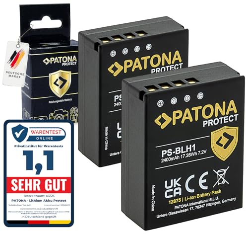 PATONA 2X Protect BLH-1 Akku 2400mAh Ersatzakku kompatibel mit Olympus OM-D OMD EM-1 Mark II EM-1 Mark 2 E-M1X EM1 EM1X BLH1 BL-H1 BL H1 hitzeresistentes V1 Gehäuse, feuerhemmend PATONA 2X Protect BLH-1 Akku 2400mAh Ersatzakku kompatibel mit Olympus OM-D OMD EM-1 Mark II EM-1 Mark 2 E-M1X EM1 EM1X BLH1 BL-H1 BL H1 hitzeresistentes V1 Gehäuse, feuerhemmend von PATONA