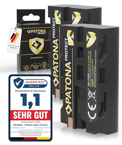 PATONA 2X Protect NP-F550 Akku 3500mAh Ersatzakku kompatibel mit Sony Camcorder, LED Indikatoren Beleuchtung Videoleuchte, Kamera Monitore, Battery NP-F750 NP-F950 NP-F970 NPF550 NP F550 PATONA 2X Protect NP-F550 Akku 3500mAh Ersatzakku kompatibel mit Sony Camcorder, LED Indikatoren Beleuchtung Videoleuchte, Kamera Monitore, Battery NP-F750 NP-F950 NP-F970 NPF550 NP F550 von PATONA
