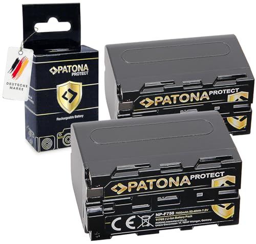 PATONA 2X Protect V1 Akku NP-F750 Kompatibel mit Sony NP-F550 NP-F530 NP-F930 NP-F920 von PATONA
