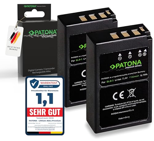 PATONA 2x PREMIUM PS-BLS-5 Akku 1100mAh Ersatzakku kompatibel mit Olympus E-450 OM-D E-M10 Mark II III S IV Pen E-P3 E-PL1 E-PL2 E-PL3 E-PL5 E-PL6 E-P7 E-PL7 EPL8 EPL10 EPM1 EPM2 E P7 EP7 E-M10IV BLS5 PATONA 2x PREMIUM PS-BLS-5 Akku 1100mAh Ersatzakku kompatibel mit Olympus E-450 OM-D E-M10 Mark II III S IV Pen E-P3 E-PL1 E-PL2 E-PL3 E-PL5 E-PL6 E-P7 E-PL7 EPL8 EPL10 EPM1 EPM2 E P7 EP7 E-M10IV BLS5 von PATONA