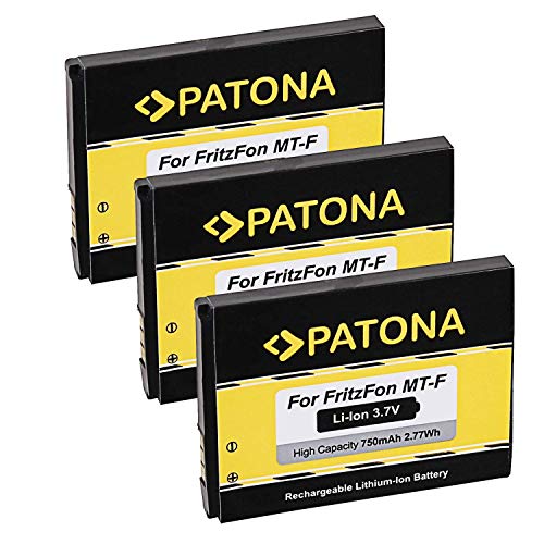 PATONA 3X Ersatzakku Akku für AVM Fritz!Fon MT-F C5 C4 M2 ACCU mit 750mAh Li-ion von PATONA