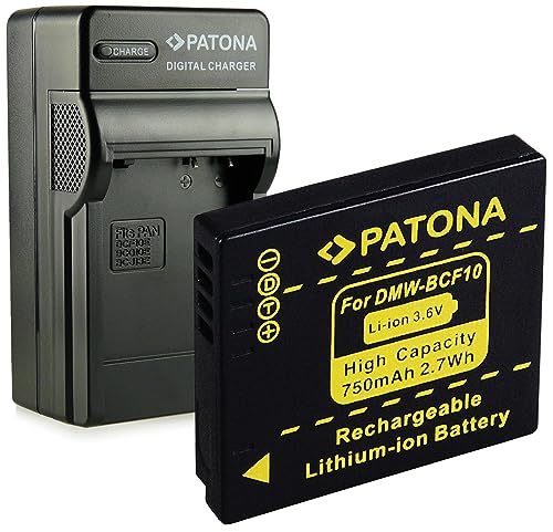 PATONA 3in1 Ladegerät + Akku DMW-BCF10 kompatibel mit Panasonic Lumix DMW-BCF10E CGA-S106C DMC-FH22 DMC-FS6 DMC-FS9 DMC-FS10 von PATONA