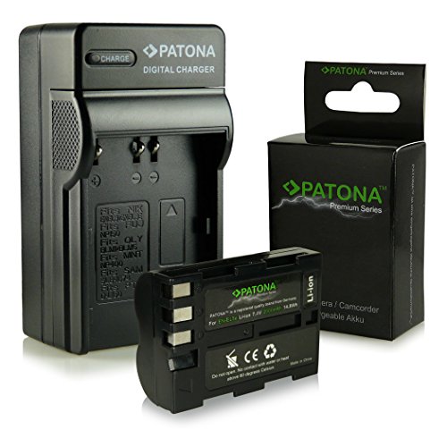 PATONA 3in1 Ladegerät + Premium Akku EN-EL3E kompatibel mit Nikon D50 D70s D80 D90 D200 D300 D700 von PATONA