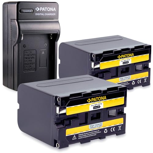PATONA 4in1 Ladegerät und 2X Akku NP-F970 kompatibel mit Sony CCD-TR, CCD-TRV, DCR-TR, DCS-CD, MVC-FD Series von PATONA