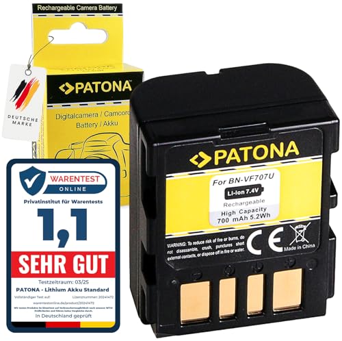 PATONA BN-VF707U Akku 700mAh Ersatzakku kompatibel mit JVC GR-D239 GR-D240 GR-D244 GR-D250 GR-D270 GR-D290 GR-D450 GZ-D240 GZ-MG100 GZ-MG505 GR-DF420 GZ-DF270 BNVF707U BN VF707U von PATONA
