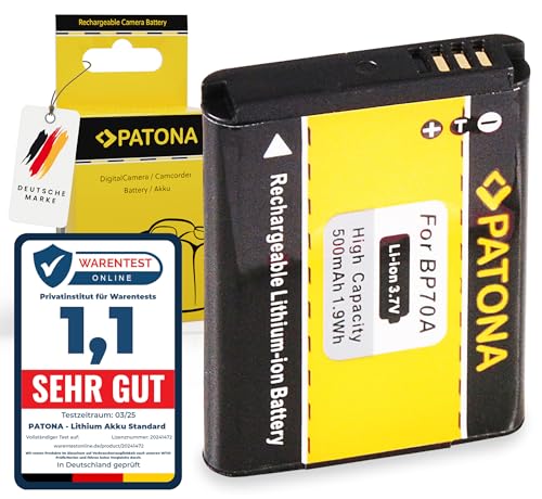 PATONA EA-BP70A Akku 500mAh Ersatzakku kompatibel mit Samsung Digimax AQ100 DV150F ES65 ES70 ES73 ES75 ES80 ES90 MV800 PL20 PL100 PL200 SL50 SL600 ST30 ST60 ST70 ST75 ST80 ST88 EA-BP 70A BP-70A BP70A von PATONA
