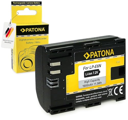 PATONA Akku LP-E6N Kompatibel mit Canon EOS R5 R6 7D 6D 5D Mark II III 80D 90D von PATONA