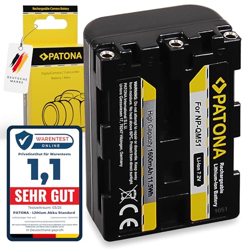 PATONA NP-FM50 NP-QM51 Akku 1600mAh Ersatzakku kompatibel mit Sony Camcorder NP-FM30 FM50 FM70 FM90 QM51D QM71D QM91D CCD-TRV106K 108 116 128 DCR-DVD91 100 200 DCR-HC14 TRV6 TRV8 NPFM50 QM51 FM50 PATONA NP-FM50 NP-QM51 Akku 1600mAh Ersatzakku kompatibel mit Sony Camcorder NP-FM30 FM50 FM70 FM90 QM51D QM71D QM91D CCD-TRV106K 108 116 128 DCR-DVD91 100 200 DCR-HC14 TRV6 TRV8 NPFM50 QM51 FM50 von PATONA