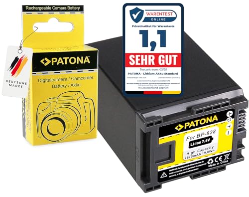PATONA BP-828 Akku 2670mAh Ersatzakku kompatibel mit Canon Camcorder FS11 FS21 FS22 HF10 HF20 HF100 HG20 XA20 XA40 XA60 Legria FS200 FS306 FS406 GX10 HF G10 G40 G50 M30 M40 M400 S10 S100 BP828 BP 828 PATONA BP-828 Akku 2670mAh Ersatzakku kompatibel mit Canon Camcorder FS11 FS21 FS22 HF10 HF20 HF100 HG20 XA20 XA40 XA60 Legria FS200 FS306 FS406 GX10 HF G10 G40 G50 M30 M40 M400 S10 S100 BP828 BP 828 von PATONA