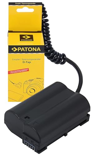 PATONA D-TAP Akku-Adapter Dummy Batterie kompatibel mit Nikon EN-EL15a EN-EL15b EN-EL15c D7000 D7100 D7200 D7500 D800 D810 D850 Z5 Z6 Z6II Z7 Z7II Z8 II III Koppler Netzteil Netzadapter von PATONA