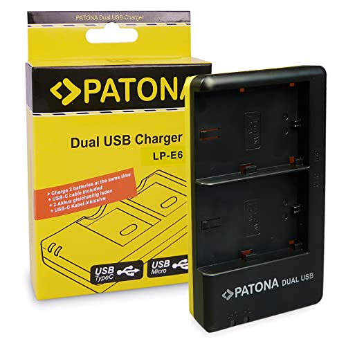 PATONA Doppelladegerät Kompatibel mit Canon LP-E6NH LP-E6N LP-E6 Akkus von PATONA