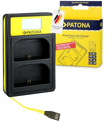 PATONA Dual LCD Ladegerät (USB-A USB-C Micro USB) Kompatibel mit Canon LP-E6NH LP-E6N LP-E6 Akkus von PATONA