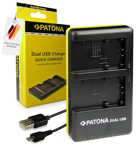 PATONA Dual Ladegerät Kompatibel mit Sony NP-FH30 NP-FH40 NP-FH50 NP-FH60 NP-FH70 NP-FH100 Akkus von PATONA