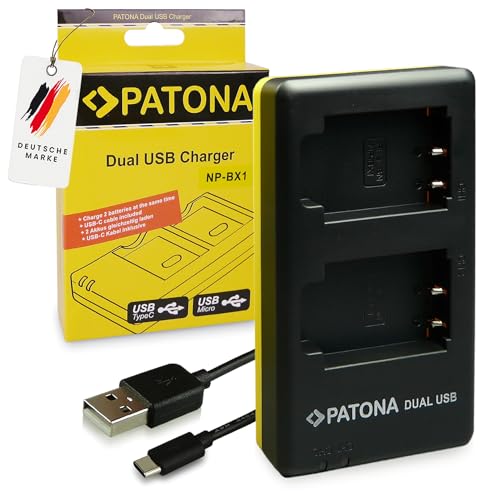 PATONA Dual Ladegerät für NP-BX1 NPBX1 BX1 Akkus Kompatibel mit Sony DSC-RX1R II DSC-HX50 DSC-HX60 DSC-HX300 DSC-HX400 DSC-WX500 DSC-RX100 II III IV V PATONA Dual Ladegerät für NP-BX1 NPBX1 BX1 Akkus Kompatibel mit Sony DSC-RX1R II DSC-HX50 DSC-HX60 DSC-HX300 DSC-HX400 DSC-WX500 DSC-RX100 II III IV V von PATONA