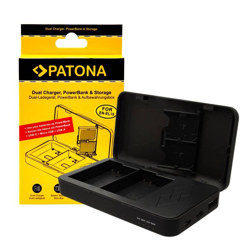 PATONA Dual Ladegerät für Nikon EN-EL15 D500 D750 D780 von PATONA