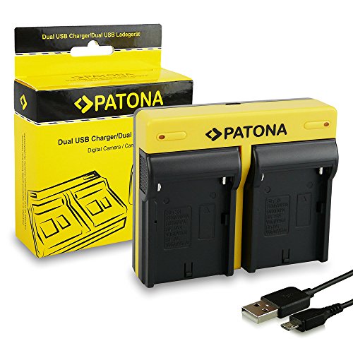 PATONA Dual Ladegerät kompatibel mit Sony NP-F970, NP-F550, NP-F750, NP-FM30, NP-FM50, NP-FM70, NP-FM90, NP-FM500H, NP-QM51, NP-QM71, NP-QM91D Akkus von PATONA