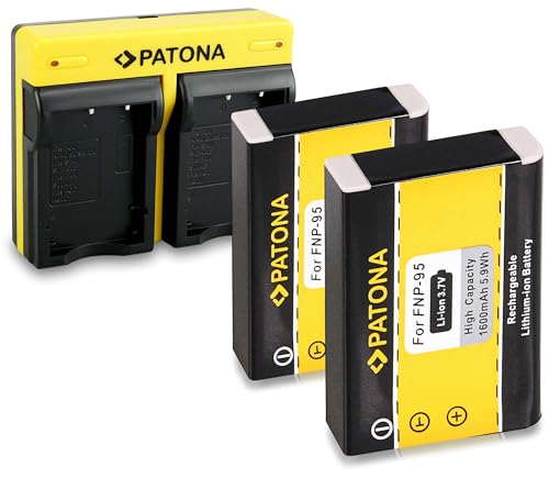 PATONA Dual Lader mit 2X Akku Ersatz für Fuji NP-95 NP95 NP 95 Batterie Kompatibel mit Fujifilm FinePix F30 F31 F31fd X-S1 X30 X70 X100 X100S X100T Real 3D W1 PATONA Dual Lader mit 2X Akku Ersatz für Fuji NP-95 NP95 NP 95 Batterie Kompatibel mit Fujifilm FinePix F30 F31 F31fd X-S1 X30 X70 X100 X100S X100T Real 3D W1 von PATONA