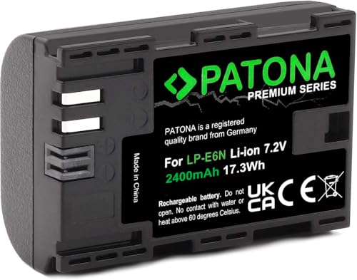 PATONA LP-E6N Premium Camera Battery 2250 mAh Replacement for Canon LP-E6N with Info Chip Intelligent Battery System von PATONA