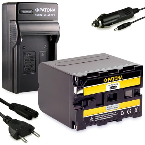 PATONA Ladegerät + Akku NP-F970 6600 mAh, 7.2 V kompatibel mit Sony Camcorder CCD-TR, CCD-TRV, DCR-TR Series, DCS-CD, MVC-FD Series, LED Videoleuchten und Monitore von PATONA
