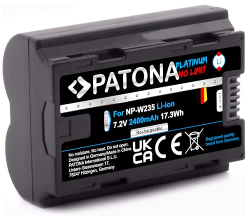PATONA NP-W235 2400mAh Akku Platinum-Serie - für GFX-50s II GFX-100S GFX-100 II X-H2 X-H2S X-S20 X-T4 X-T5 von PATONA
