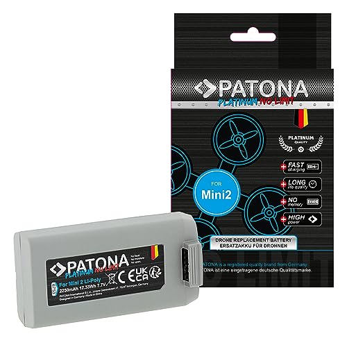 PATONA Platinum Akku Kompatibel mit DJI 2, SE, 4K Drohnen | 2250mAh, 17.33Wh, 7.7V Li-Ion | Ersatz für CP.MA.00000326.02, mit Überladungs- & Kurzschlussschutz PATONA Platinum Akku Kompatibel mit DJI 2, SE, 4K Drohnen | 2250mAh, 17.33Wh, 7.7V Li-Ion | Ersatz für CP.MA.00000326.02, mit Überladungs- & Kurzschlussschutz von PATONA