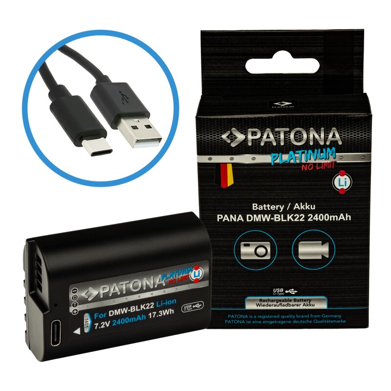 PATONA Platinum Akku mit USB-C Input Panasonic DMW-BLK22 von PATONA