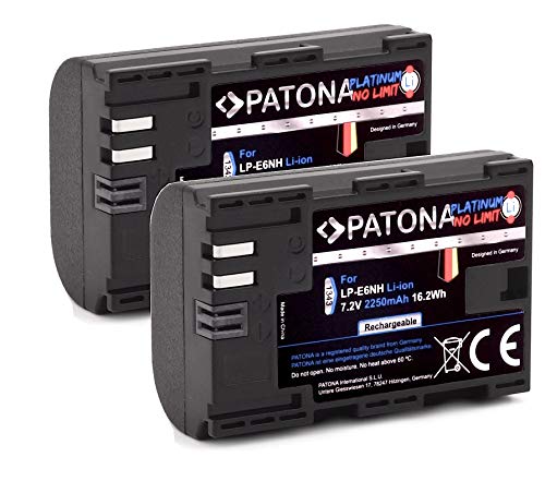 PATONA Platinum LP-E6NH 2400mAh Akku Pack - mit Infochip - Intelligentes Akkusystem - neueste Generation von PATONA