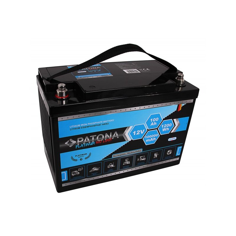 PATONA Platinum LiFePO4 Akku 12V 100Ah 1200Wh 100.000mAh mit 0% MwSt nach §12 Abs. 3 UstG PATONA Platinum LiFePO4 Akku 12V 100Ah 1200Wh 100.000mAh mit 0% MwSt nach §12 Abs. 3 UstG von PATONA