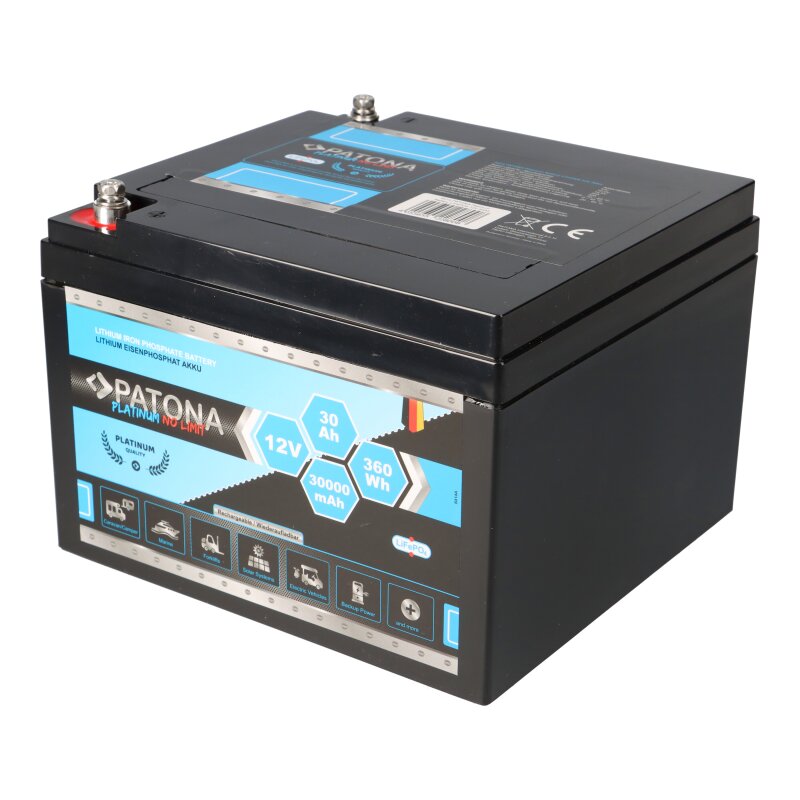 PATONA Platinum LiFePO4 Akku 12V 30Ah 360Wh 30.000mAh von PATONA