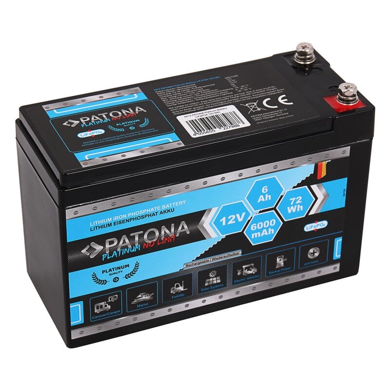 PATONA Platinum LiFePO4 Akku 12V 6Ah 72Wh 6000mAh PATONA Platinum LiFePO4 Akku 12V 6Ah 72Wh 6000mAh von PATONA