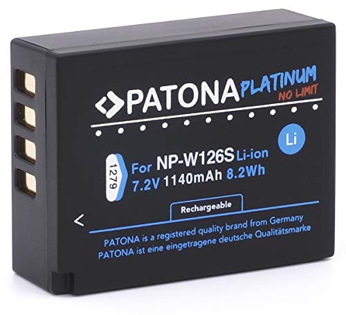 PATONA Platinum NP-W126s NP-W126 Akku (echte 1140mAh) voll kompatibel von PATONA