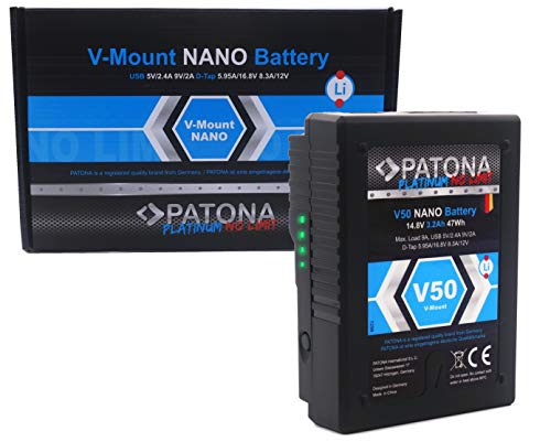PATONA Platinum - Nano V50 V-Mount Akku (47Wh) mit D-Tap und USB von PATONA