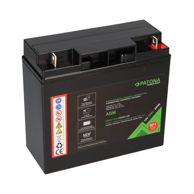 PATONA Premium AGM Blei Akku 12V 20Ah 20HR 1800 Zyklen von PATONA