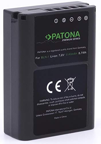PATONA Premium Akku BLN-1 PS-BLN-1 (echte 1140mAh / Infochip) Kompatibel mit Olympus OM-D E-M5 E-M1 / OM-D E-M5 Mark II usw von PATONA