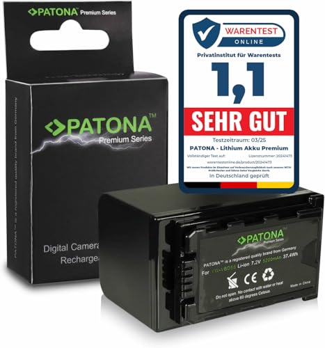 PATONA Premium VW-VBD58 Akku 5200mAh Ersatzakku kompatibel mit Panasonic AG AC8EJ AC30 AC8 CX350 DVC30 DVX200 HPX255 HVX201 UX180 AJ PG50 PX230 PX270 PX298 HC-MDH2 MDH3 X1 X1000 VWVBD58 VBD58 PATONA Premium VW-VBD58 Akku 5200mAh Ersatzakku kompatibel mit Panasonic AG AC8EJ AC30 AC8 CX350 DVC30 DVX200 HPX255 HVX201 UX180 AJ PG50 PX230 PX270 PX298 HC-MDH2 MDH3 X1 X1000 VWVBD58 VBD58 von PATONA