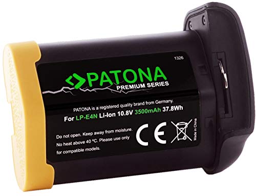 PATONA Premium Ersatz für Akku Canon LP-E4N und LP-E4 (3500mAH - 37.8Wh) - zu EOS 1D Mark III IV - 1Ds Mark III - 1Dx - Schutzkappe für die Kontakte von PATONA