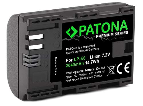 PATONA Premium LP-E6 Ersatz für Akku Canon - Intelligentes Akkusystem - Canon EOS 60D 60Da 70D 80D 5D Mark II III 6D 7D Mark II von PATONA