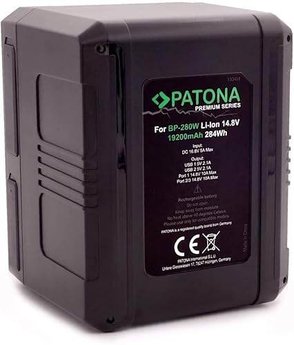 PATONA Premium V-Mount Ersatz für Akku Sony BP-280W - 284Wh / 19200mAh (auch kompatibel mit Aputure LS C300D Mark II oder LS 300x) von PATONA